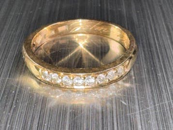 Ring - 18 karaat Geel goud - 0.08ct. tw. Diamant