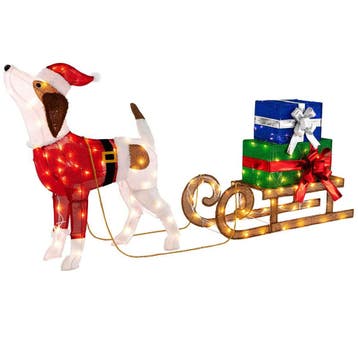2dekans | Coast Verlichte Kerstdecoratie - Kersthond met, Ophalen of Verzenden, Nieuw