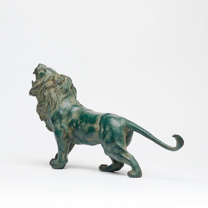 Beeld, No RESERVE PRICE - Majestic Dark Green Patinated, Antiek en Kunst, Kunst | Designobjecten