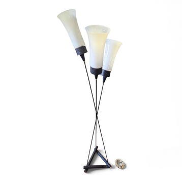 Lampadaire - Métal, Verre - Lampadaire à trois lumières