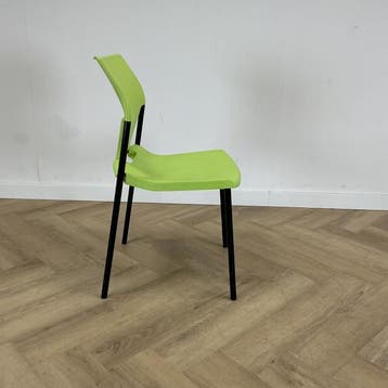 design Kantinestoel, stapelstoel, IOKO, groen - zwart, Huis en Inrichting, Stoelen, Gebruikt, Zwart, Eén