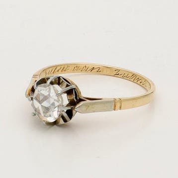 Ring - 18 karaat Geel goud, Witgoud - Diamant, Nieuw
