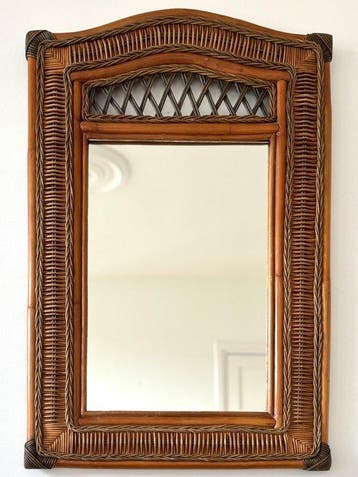 Miroir mural - Rotin - Vintage italien