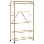vidaXL Kledingrek met schappen en wielen 110x40x180 cm, Verzenden