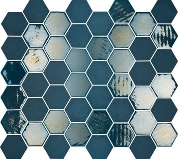 Wand Mozaïek Tegels Factory Hexagon Keramiek Blauw - Matj.., Nieuw, Ophalen of Verzenden, 20 tot 40 cm, 10 m² of meer