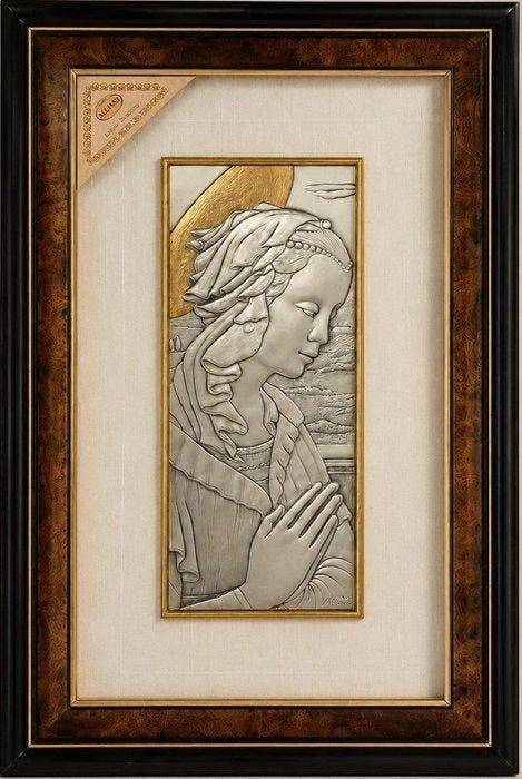 Alliani (Acca) - Bloksnijwerk/relief, Madonna in preghiera -, Antiek en Kunst, Antiek | Boeken en Manuscripten