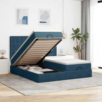 vidaXL Ottoman bed met matrassen 200x200cm fluweel, Huis en Inrichting, Verzenden, Nieuw