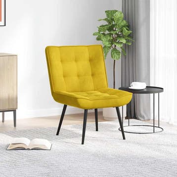 vidaXL Relaxstoel 64x74x84 cm fluweel geel, Huis en Inrichting, Verzenden, Nieuw
