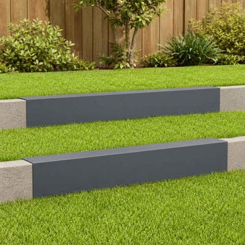 vidaXL Afdekprofiel voor tuinranden 2 st 100 x 20 x 15 cm, Verzenden, Nieuw