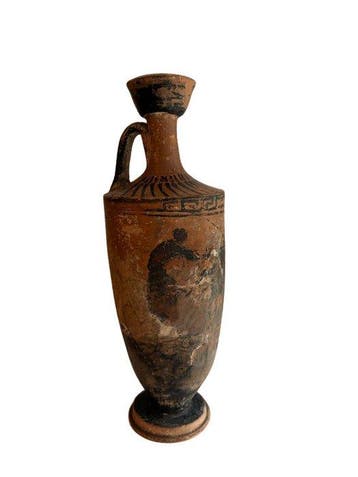 Oud-Grieks Terracotta Attisch zwartfigurige lekythos met, Antiek en Kunst