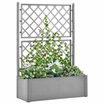 vidaXL Plantenbak verhoogd met latwerk en, Tuin en Terras, Verzenden, Nieuw