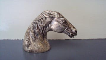 Flessenopener - zilverwit metaal - open fles paard