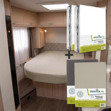 Textielpakket Queensbed/Eilandbed - 2 moltons en 2 jersey