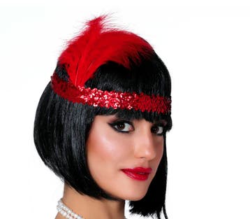 Hoofdband Charleston Rood, Verzenden, Nieuw