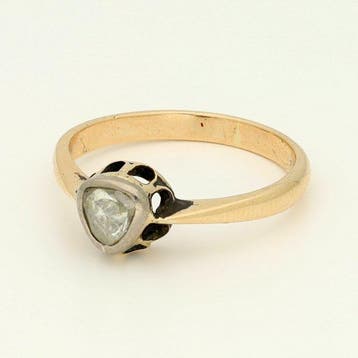 Bague - 14 carats Or jaune Diamant (Naturelle)