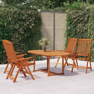 vidaXL 5-delige Tuinset massief eucalyptushout, Verzenden, Nieuw, Tuinset