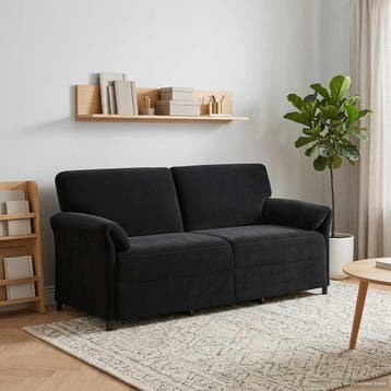 vidaXL 3-Zits Sofa Zwart 198 x 83 x 95 cm Fluweel, Verzenden, Nieuw