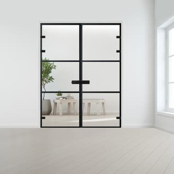 Steel look dubbele deur XL voor stomp kozijn, Doe-het-zelf en Bouw, Verzenden, Nieuw