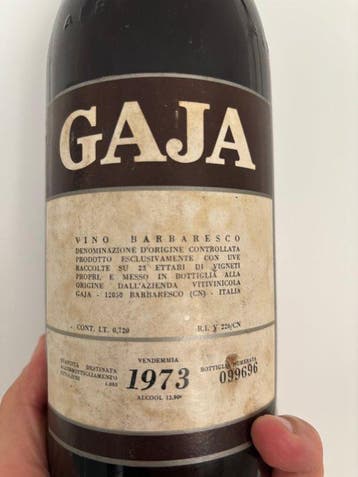 1973 Gaja - Barbaresco - 1 Fles (0,75 liter), Verzamelen, Nieuw