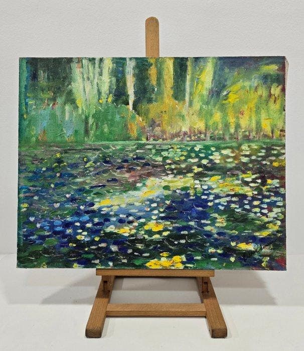 Pierre Lambin (1943) - NO RESERVE - Jardin sur leau, Antiek en Kunst, Kunst | Schilderijen | Klassiek