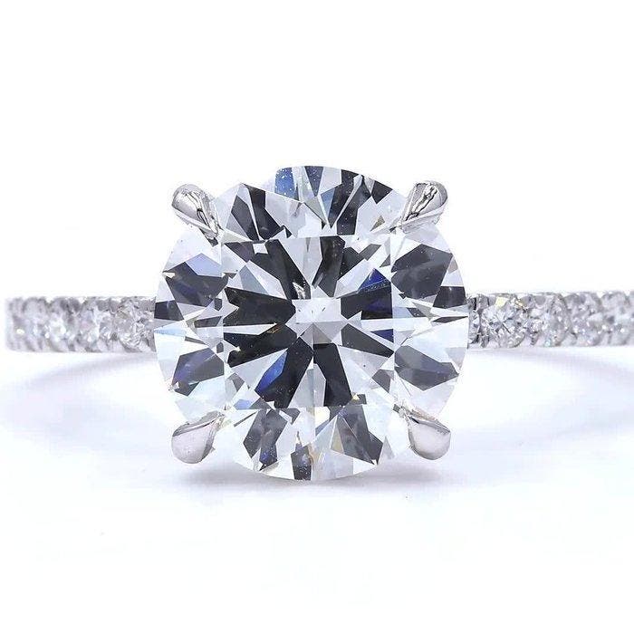 Zonder minimumprijs - Ring - 18 karaat Witgoud - 3.32ct. tw., Bijoux, Sacs & Beauté, Bagues