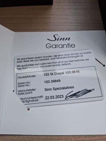 Sinn - 103 St Diapal 103.0616 - 103.0616 - Homme - 2023, Handtassen en Accessoires, Nieuw
