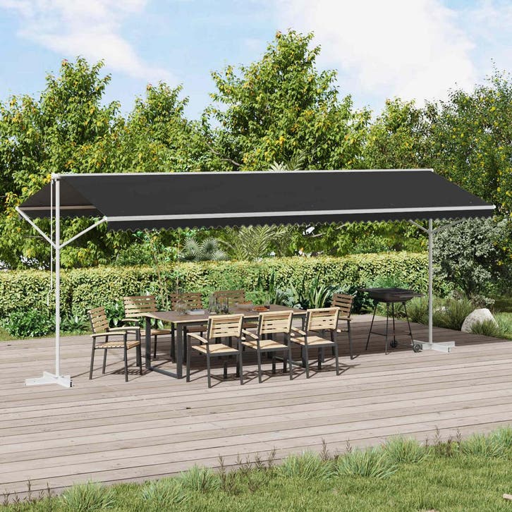 vidaXL Vrijstaande luifel Antracietkleurig 6 x 3 m Polyester, Tuin en Terras, Parasols, Nieuw, Verzenden
