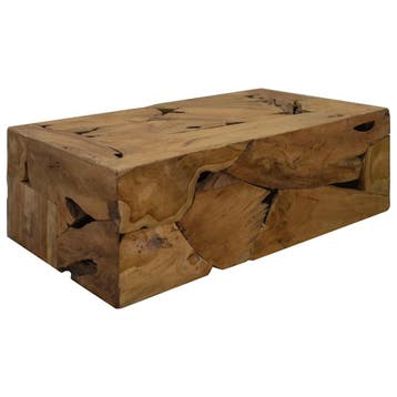 vidaXL Salontafel 90x50x30 cm echt teakhout bruin, Huis en Inrichting, Tafels | Salontafels, Verzenden, Nieuw