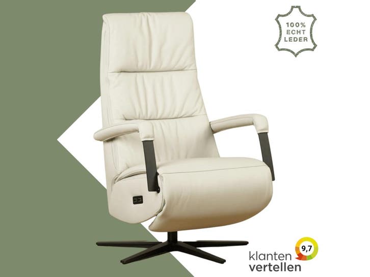 Leren relaxfauteuil met hartbalans Core, Huis en Inrichting, Fauteuils, 50 tot 75 cm, 75 tot 100 cm, Nieuw, Leer, Ophalen of Verzenden