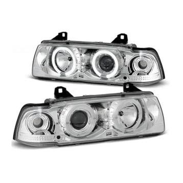 Angel Eyes koplampen Chrome geschikt voor BMW E36 Coupe, Auto-onderdelen, Verzenden, Nieuw, BMW