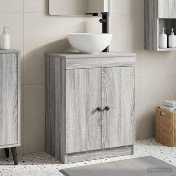 vidaXL Badkamer Vanity met Wastafel Grijs Sonoma 54 x 35 x, Verzenden, Nieuw