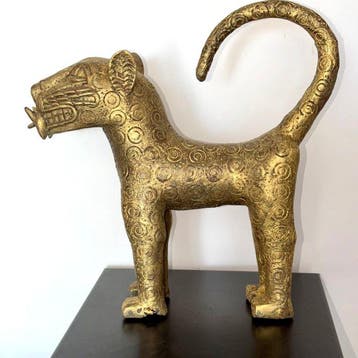 sculptuur, Sculpture, Panthère en Bronze – Art Royal Bénin /, Antiquités & Art