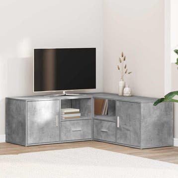 vidaXL Hoekkast 200x40x45 cm bewerkt hout betongrijs, Verzenden, Nieuw