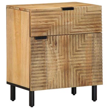 vidaXL Nachtkastje 50x33x60 cm massief mangohout bruin, Verzenden, Nieuw