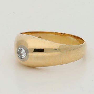 Ring - 18 karaat Geel goud - 0.10ct. tw. Diamant, Nieuw