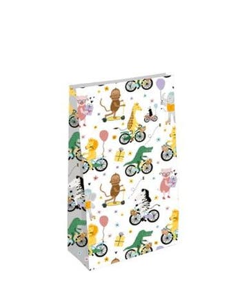 4x Blokzak  party animals Dieren Feestje Maat L, Verzenden, Nieuw, Cadeauzakje