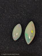 2,82 ct - 2x natuurlijke kostbare Welo-opaal, met een