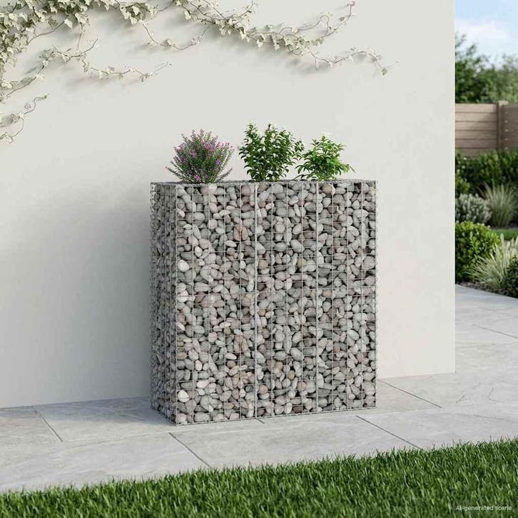 vidaXL Gabion verhoogd bed 2 pcs Zilver 130 x 50 x 150 cm, Tuin en Terras, Tuinhekken en Hekwerk, Nieuw, Verzenden