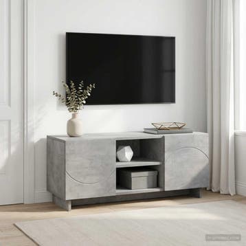 vidaXL Tv-meubel 90 x 34,5 x 40 cm Betongrijs Bewerkt hout, Huis en Inrichting, Verzenden, Nieuw