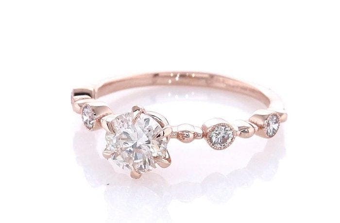 Zonder minimumprijs - Ring - 14 karaat Roségoud - 0.74ct., Bijoux, Sacs & Beauté, Bagues