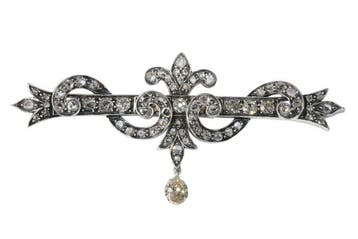 Broche - 18 karaat Roségoud, Zilver - 1.36ct. tw. Diamant
