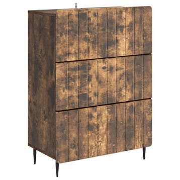 vidaXL Ladekast Gerookt eiken 66 x 34,5 x 92 cm Bewerkt hout, Verzenden, Nieuw