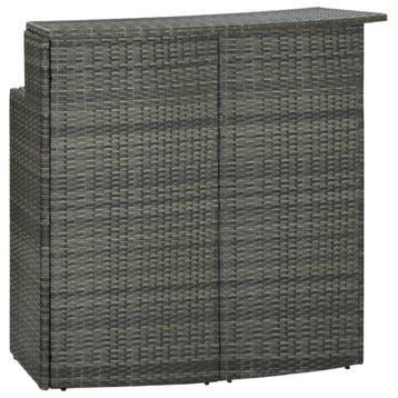 vidaXL Tuinbartafel 120x55x110 cm poly rattan grijs, Verzenden