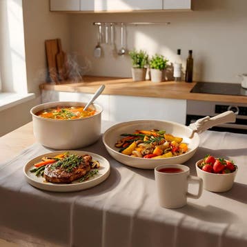 Keukenstartersset voor 6 personen met servies, Nieuw