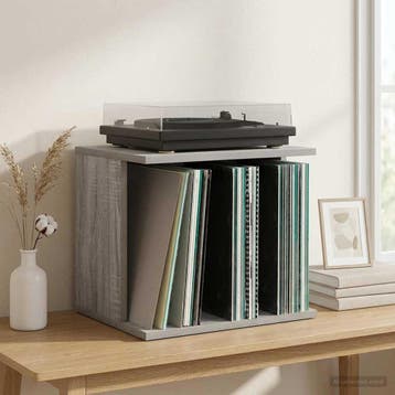 vidaXL Vinyl Platen Opslag Grijs Sonoma 42 x 33 x 36 cm, Verzenden, Nieuw