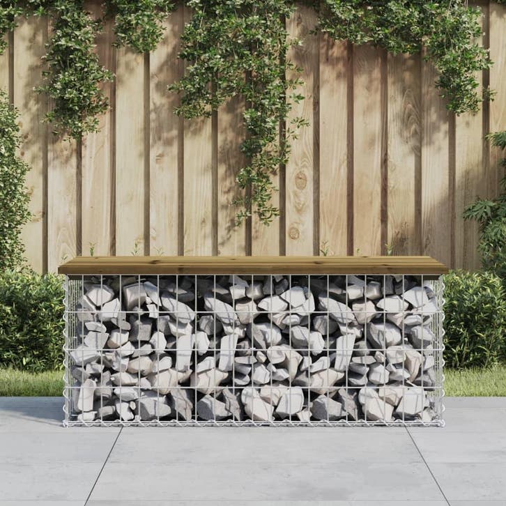 vidaXL Tuinbank schanskorfontwerp 103x44x42 cm geïmpregneerd, Jardin & Terrasse, Ensembles de jardin, Envoi