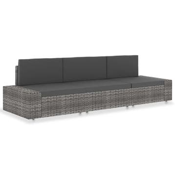 vidaXL Driezitsbank sectioneel poly rattan grijs, Verzenden