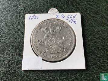 Nederland 2½ gulden 1850, Postzegels en Munten, Munten | Nederland, Verzenden, Overige waardes, Losse munt, Goud