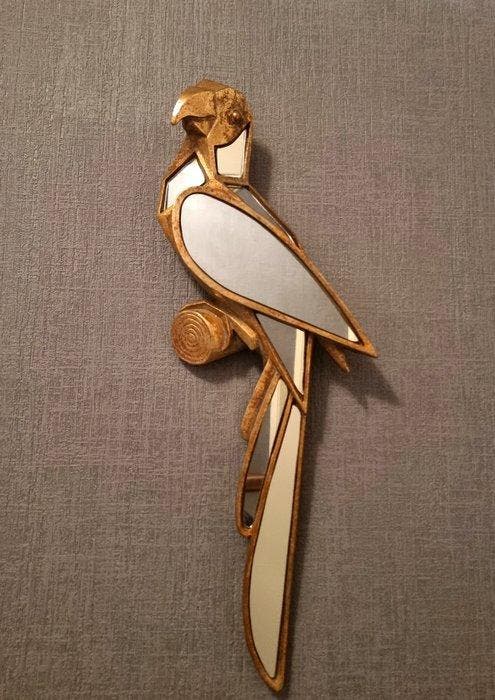Miroir mural (2) - Verre, résine - Perroquets, Antiquités & Art, Art | Objets design