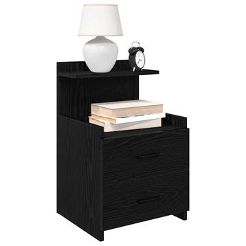 vidaXL Nachtkastjes 2 st met 2 lades zwart 40x36,5x62 cm, Verzenden